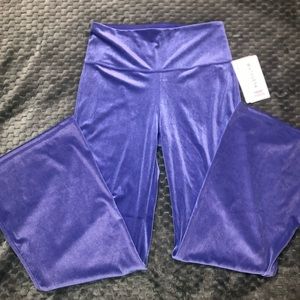 Athleta Purple Velvet Flare Leggings